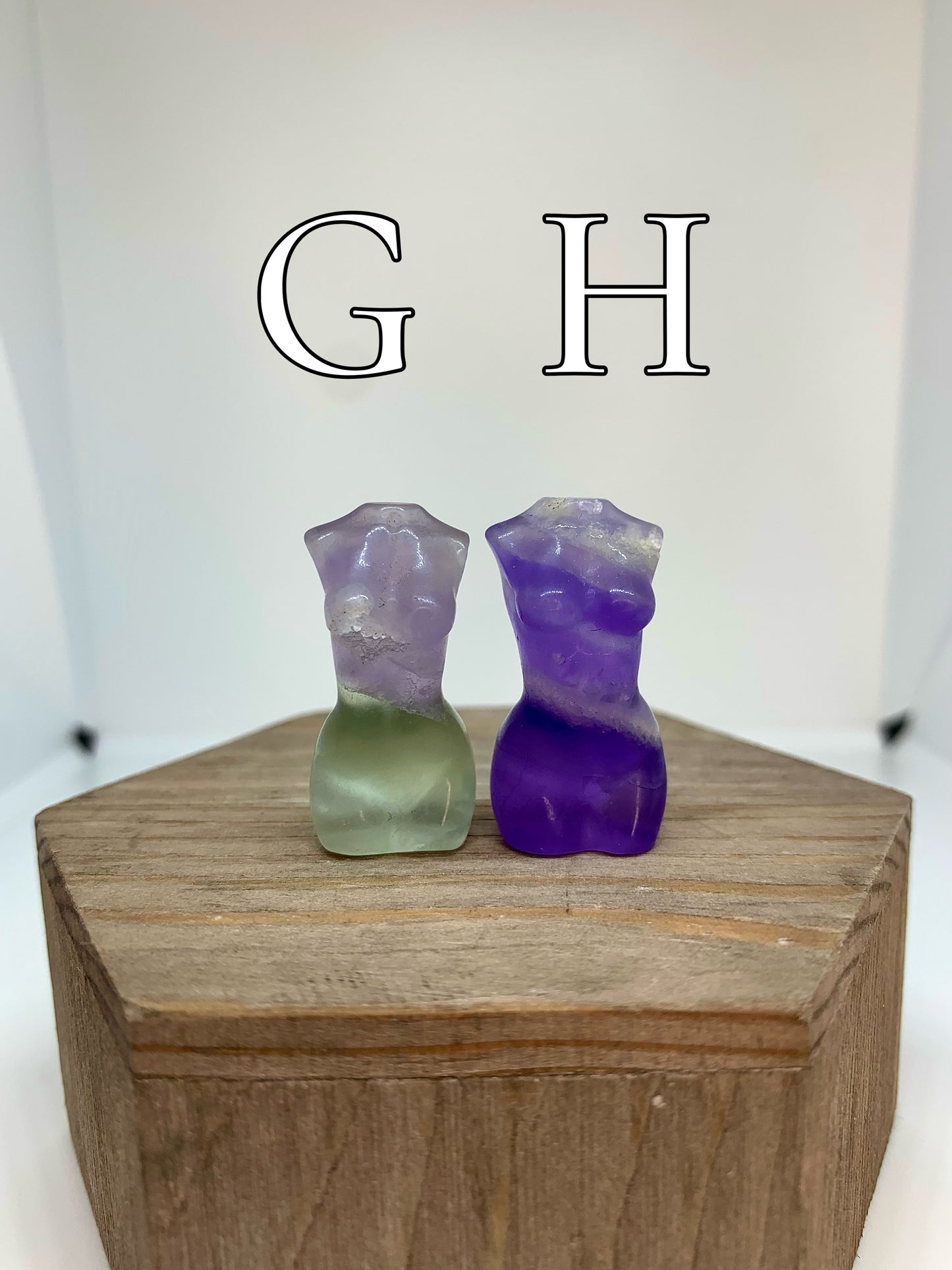 1.4” Crystal Fluorite Female Woman Body Carving Purple Green Blue Fluorite Polished Mineral Meditation Stone