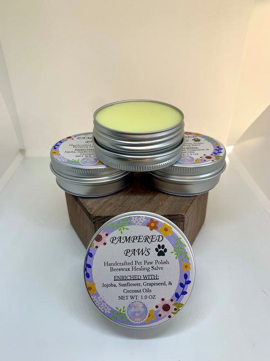 1 oz Handcrafted Paw Healing Salve for Dogs, Pets, For Dry or Rough Paws, Made with only 5 Ingredients, Pet Safe Oil Salve