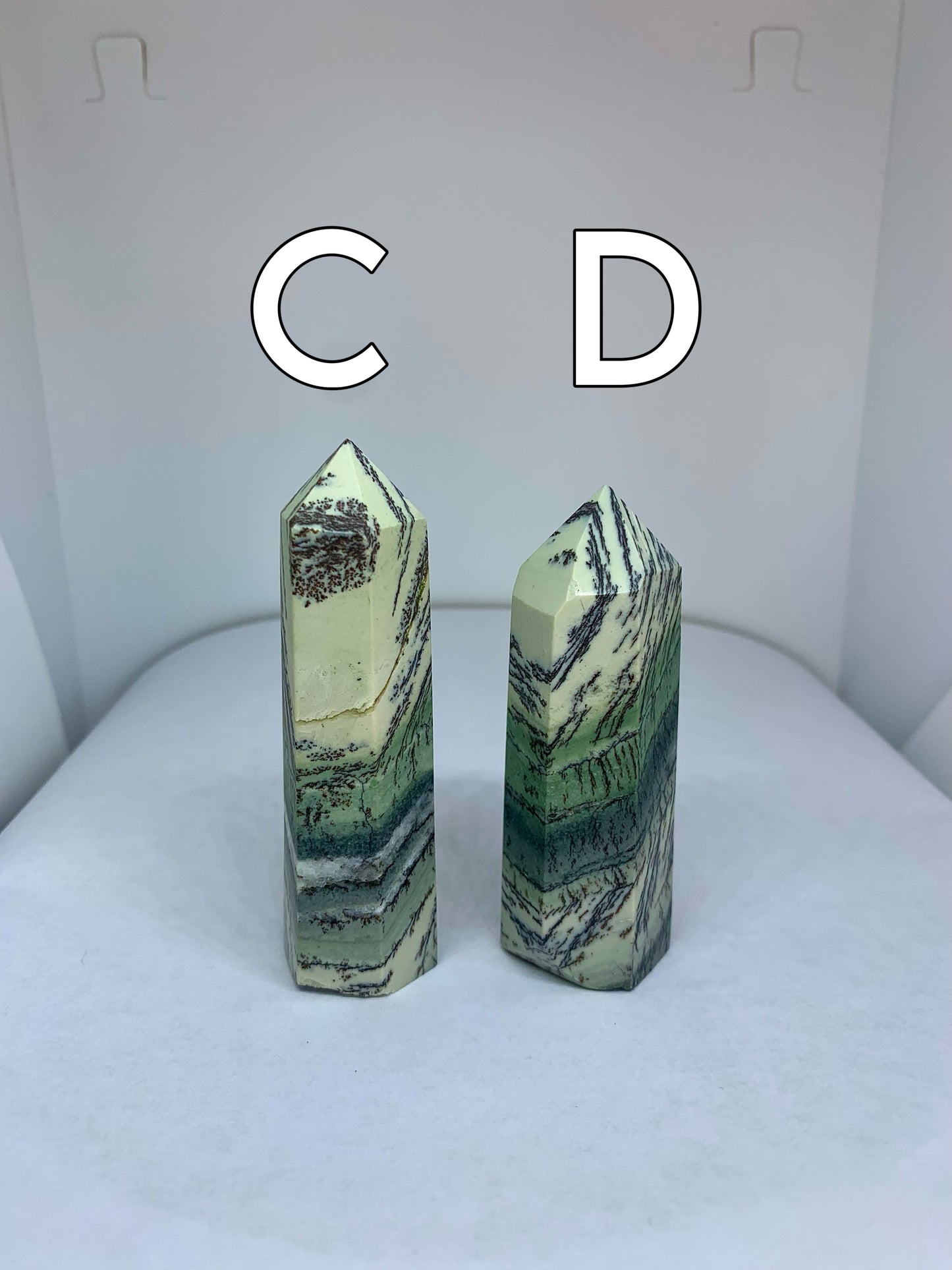 Dendritic Jade Crystal Polished Tower Point Carving (YOU CHOOSE)