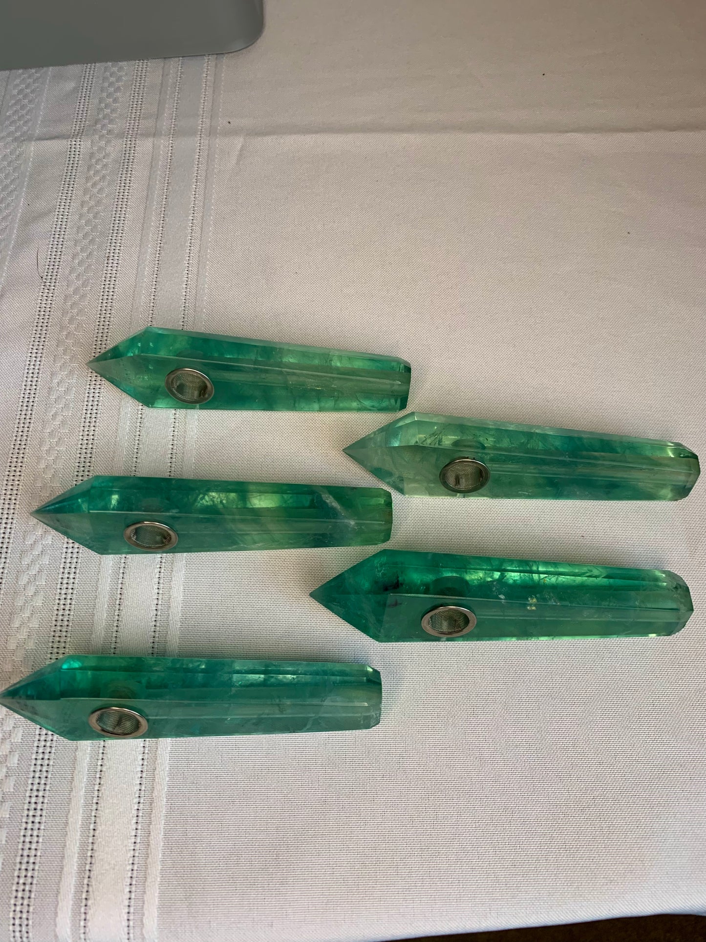 STUNNING QUALITY Green Fluorite Crystal Bowl / Pipe ( YOU Choose ) Ritual Pipe