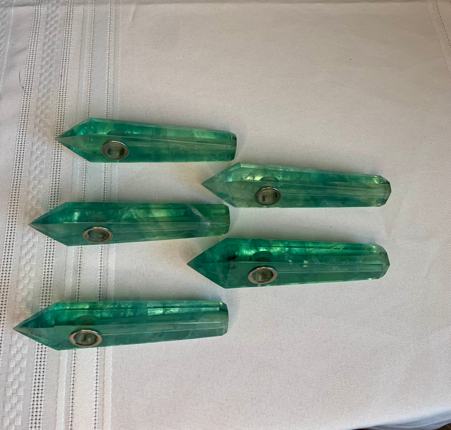 STUNNING QUALITY Green Fluorite Crystal Bowl / Pipe ( YOU Choose ) Ritual Pipe