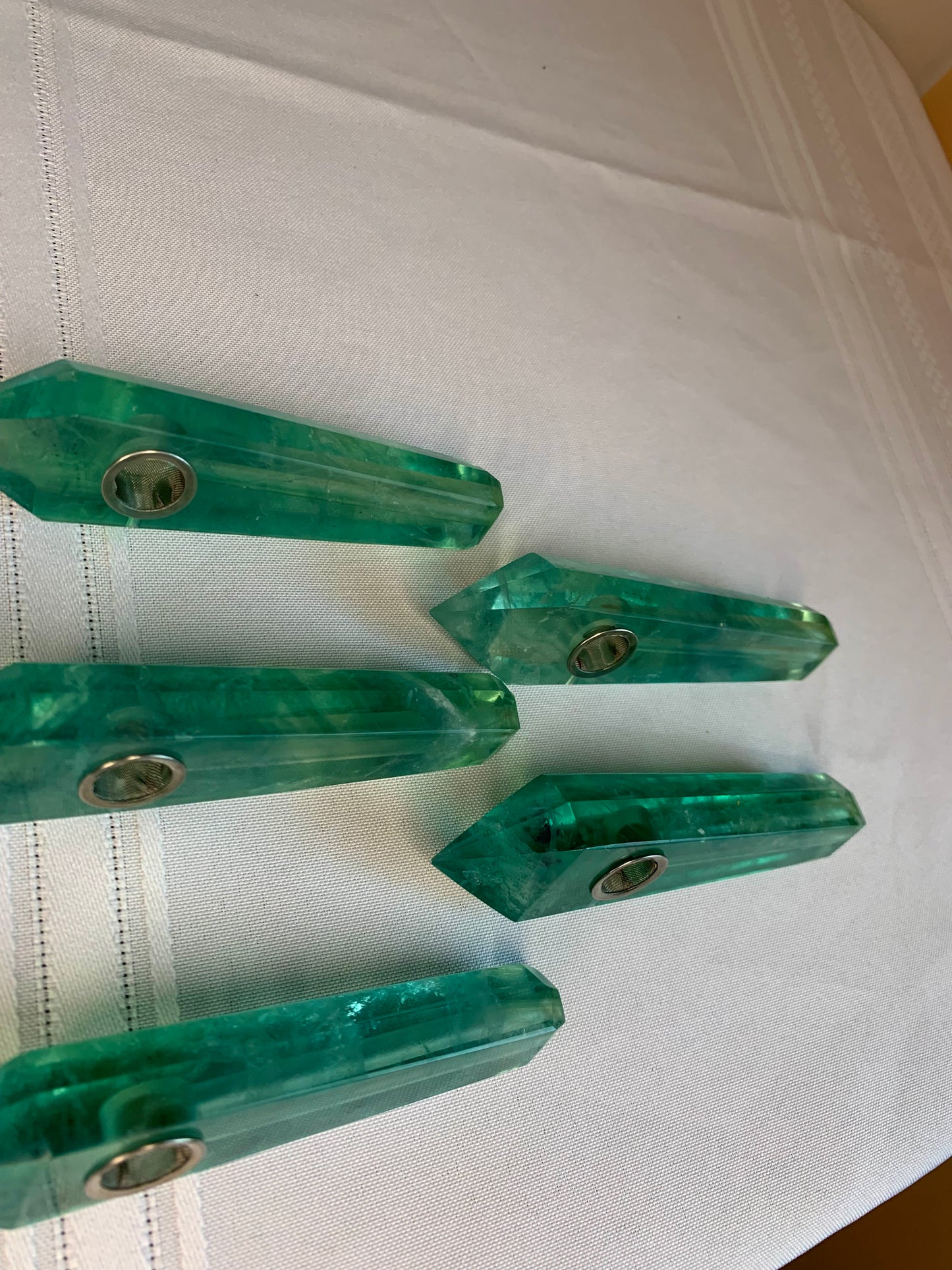 STUNNING QUALITY Green Fluorite Crystal Bowl / Pipe ( YOU Choose ) Ritual Pipe