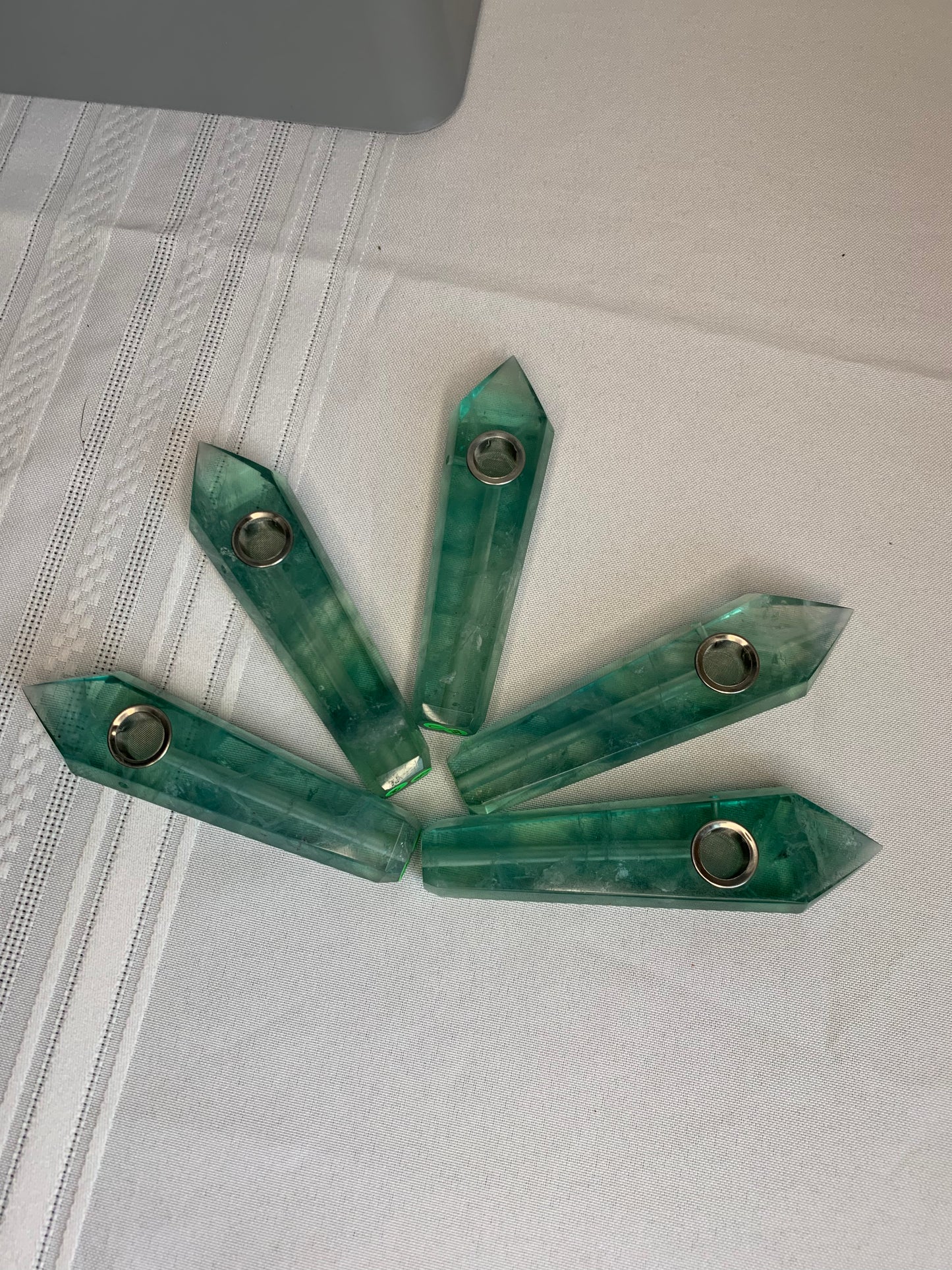 STUNNING QUALITY Green Fluorite Crystal Bowl / Pipe ( YOU Choose ) Ritual Pipe