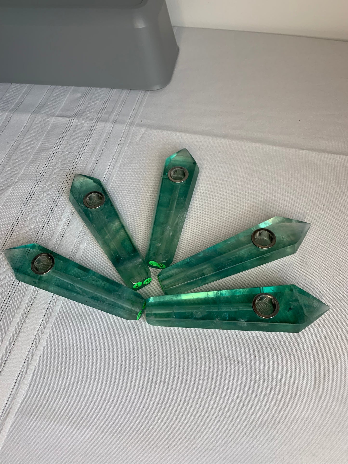 STUNNING QUALITY Green Fluorite Crystal Bowl / Pipe ( YOU Choose ) Ritual Pipe