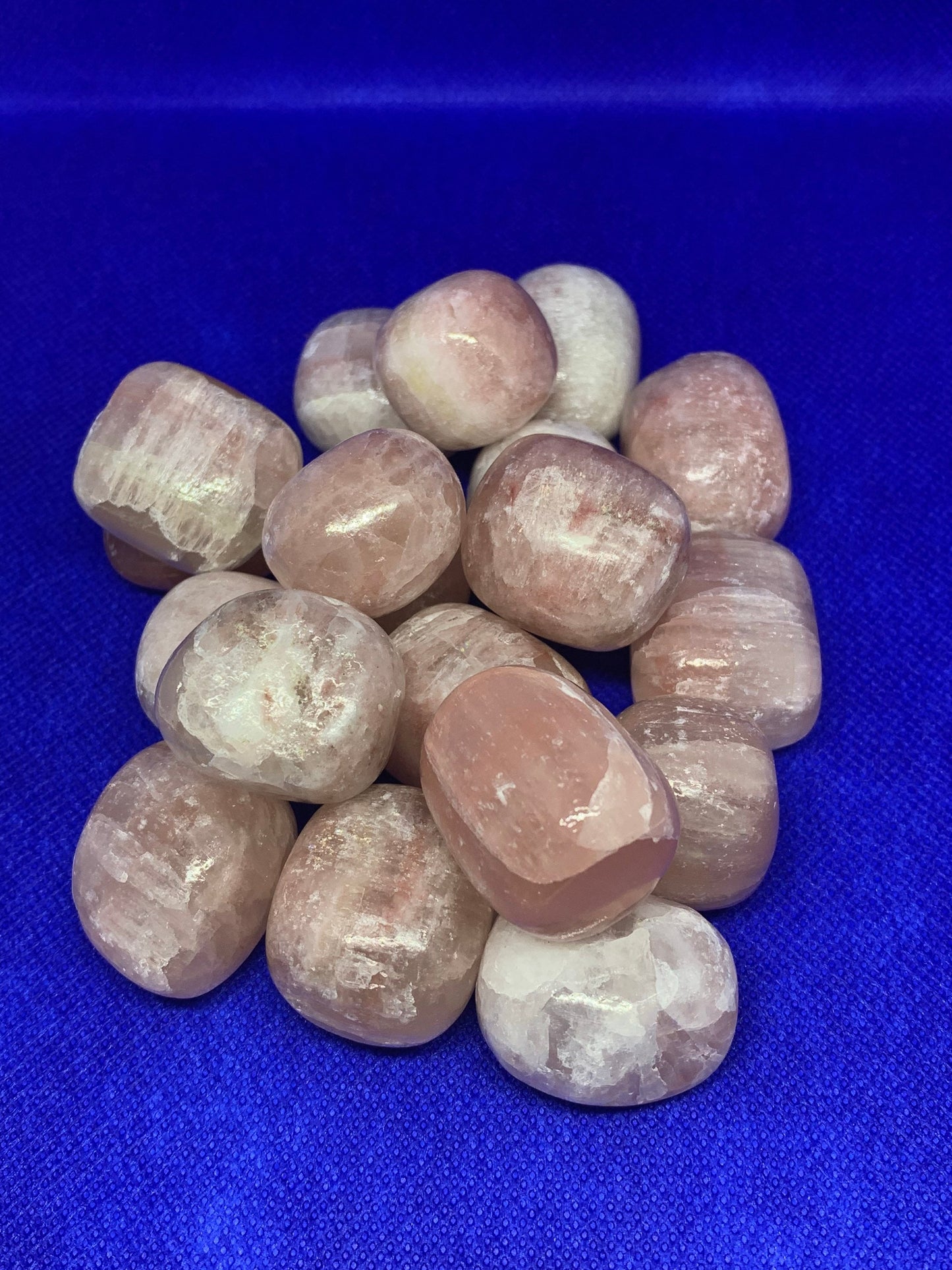 Pink Strawberry Calcite Tumbled Stone Crystal Polished Carved Mineral