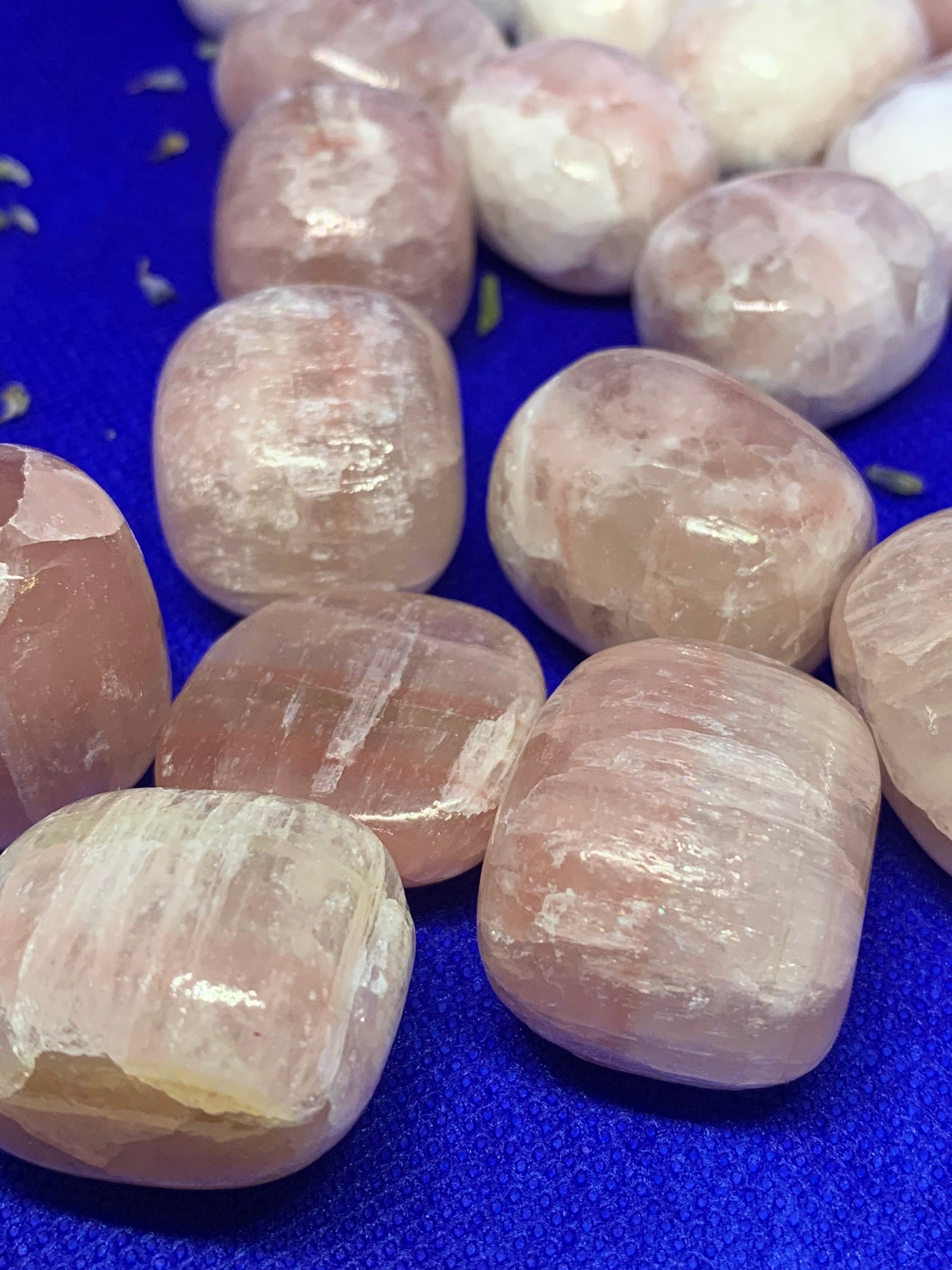 Pink Strawberry Calcite Tumbled Stone Crystal Polished Carved Mineral