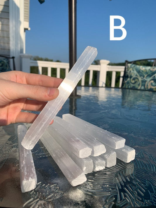 Selenite sticks! TWO sizes! (YOU CHOOSE) crystal minerals