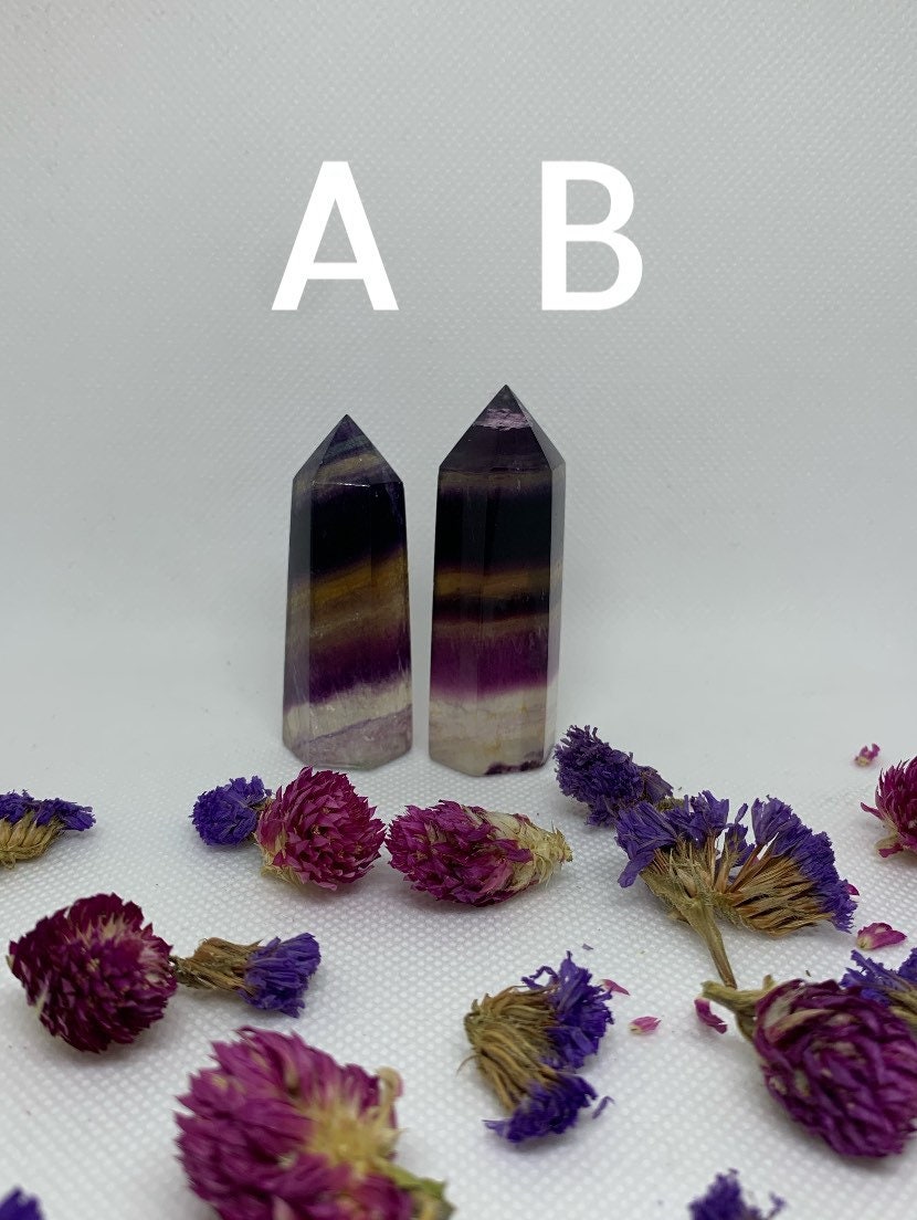 Multicolor Rainbow Fluorite Polished Crystal Carved Towers ( YOU CHOOSE )