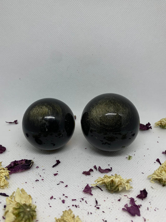 Golden Sheen Obsidian Polished Crystal Spheres ( YOU CHOOSE )