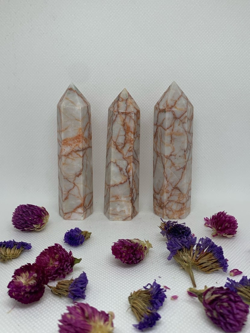 Red Vein Jasper Polished Crystal Carved Towers ( YOU CHOOSE )