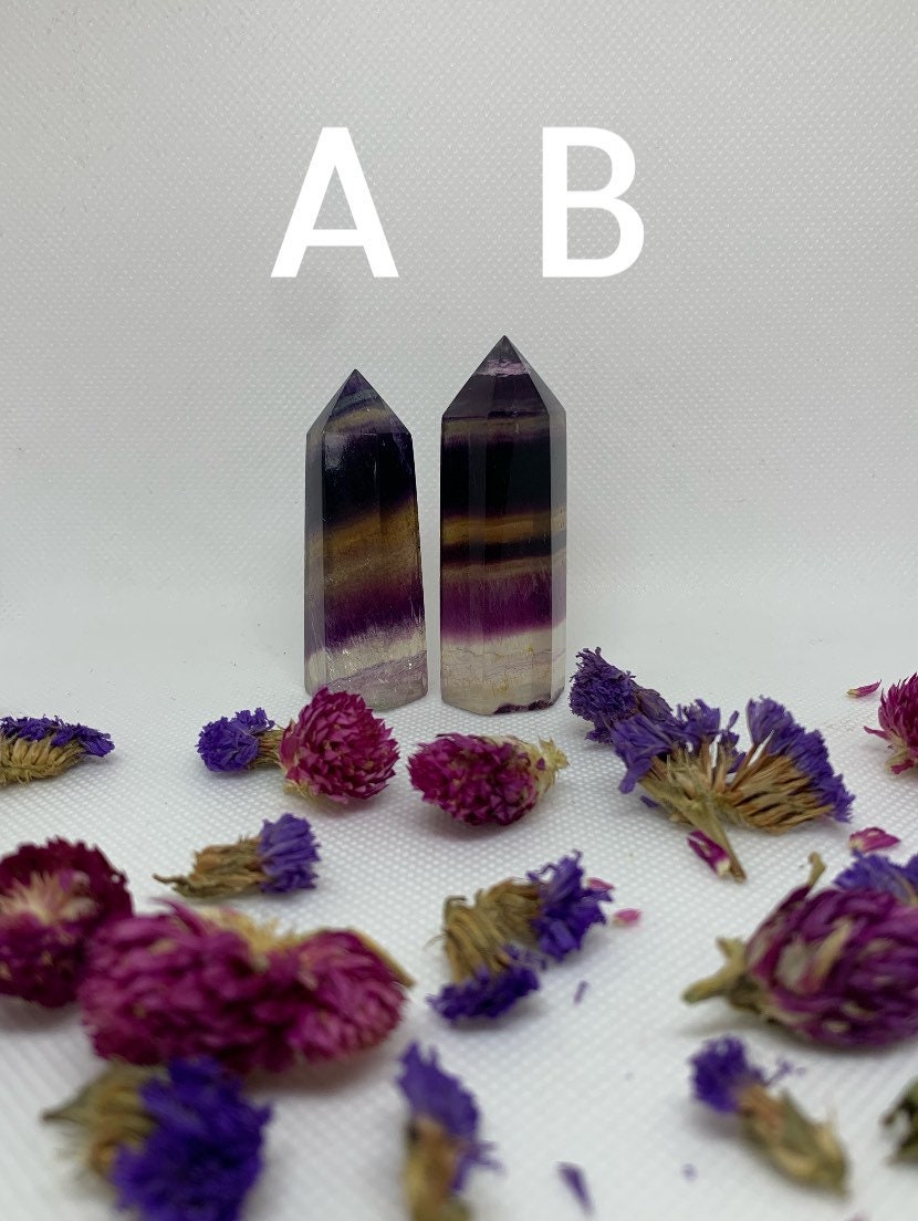 Multicolor Rainbow Fluorite Polished Crystal Carved Towers ( YOU CHOOSE )