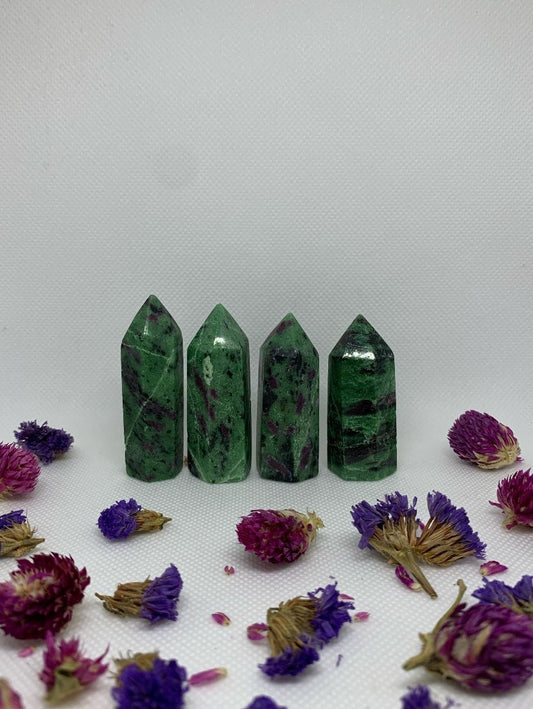 Ruby in Zoisite Polished Crystal Carved Towers ( YOU CHOOSE )