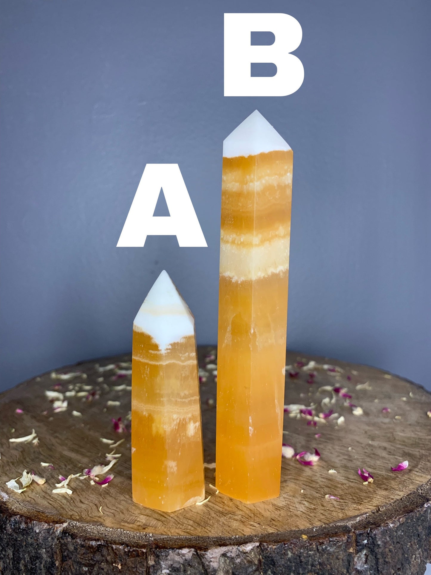 Large Orange Calcite Polished Crystal Tower Carving ( YOU CHOOSE )