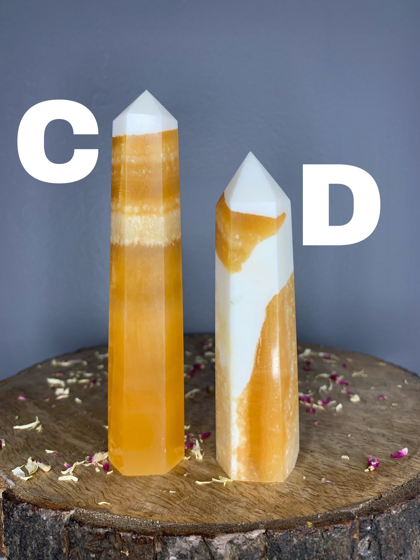 Large Orange Calcite Polished Crystal Tower Carving ( YOU CHOOSE )