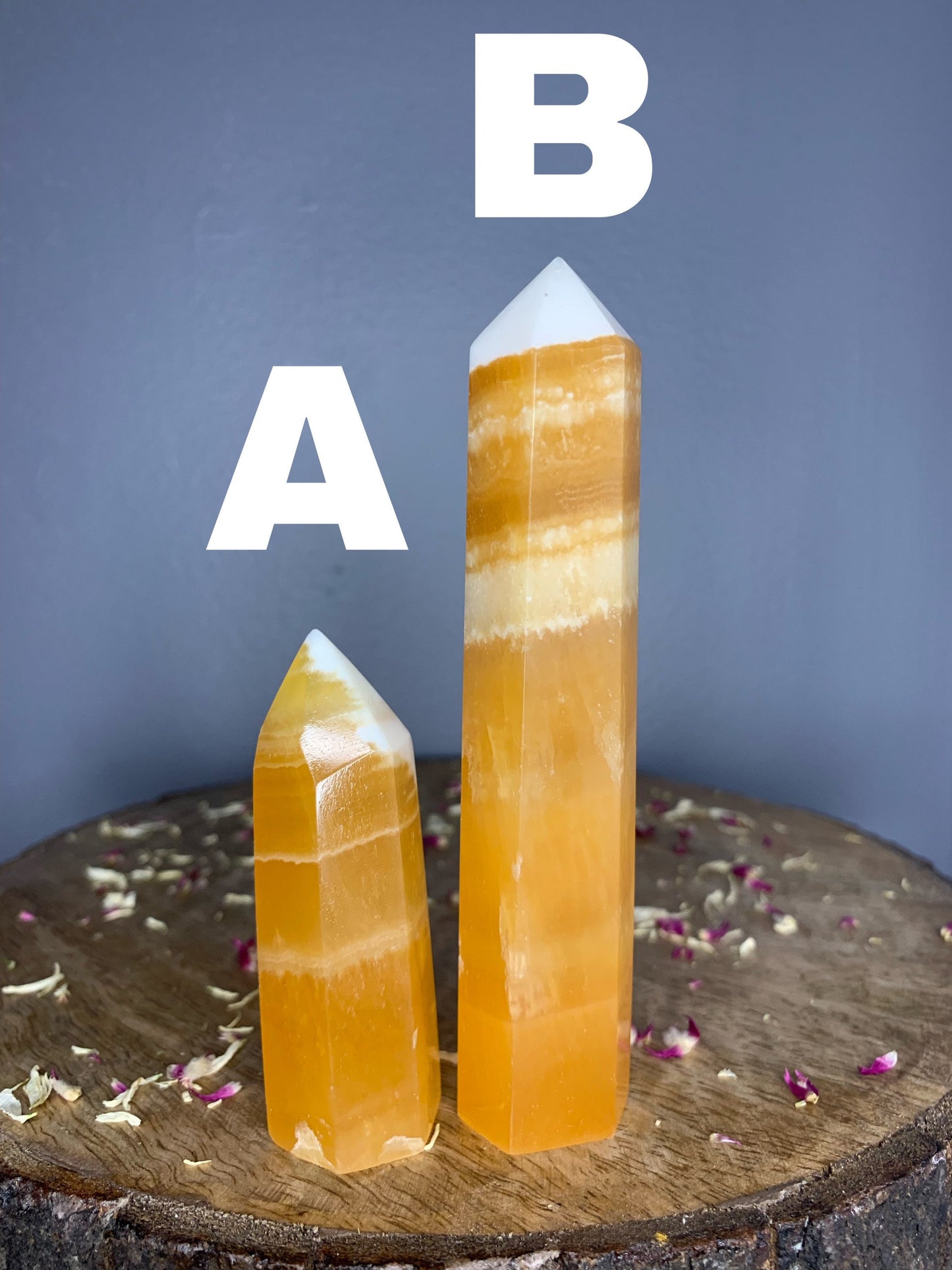 Large Orange Calcite Polished Crystal Tower Carving ( YOU CHOOSE )