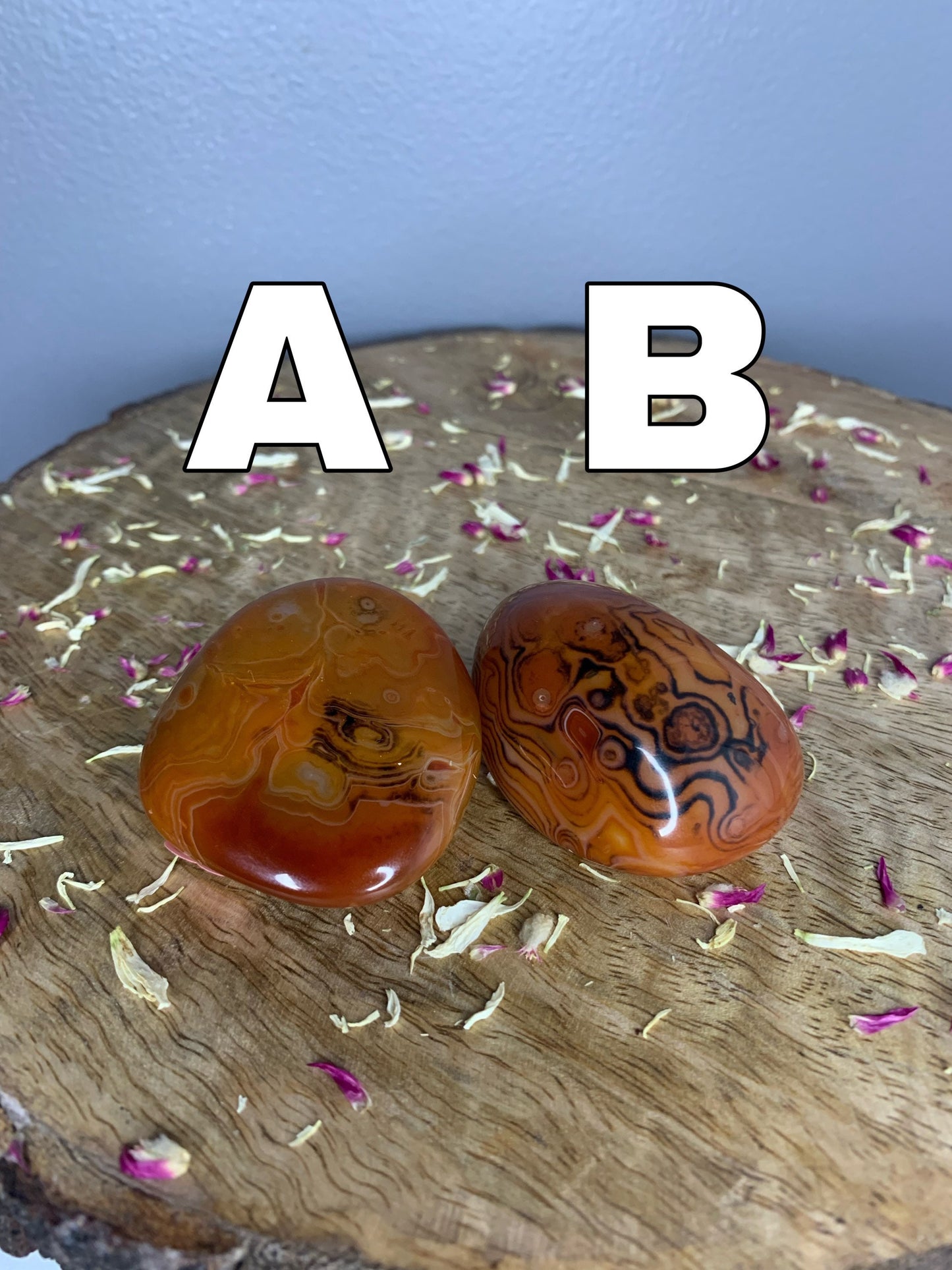 Orange Sardonyx Agate Polished Carved Mineral Crystal Palm Stones ( YOU CHOOSE )