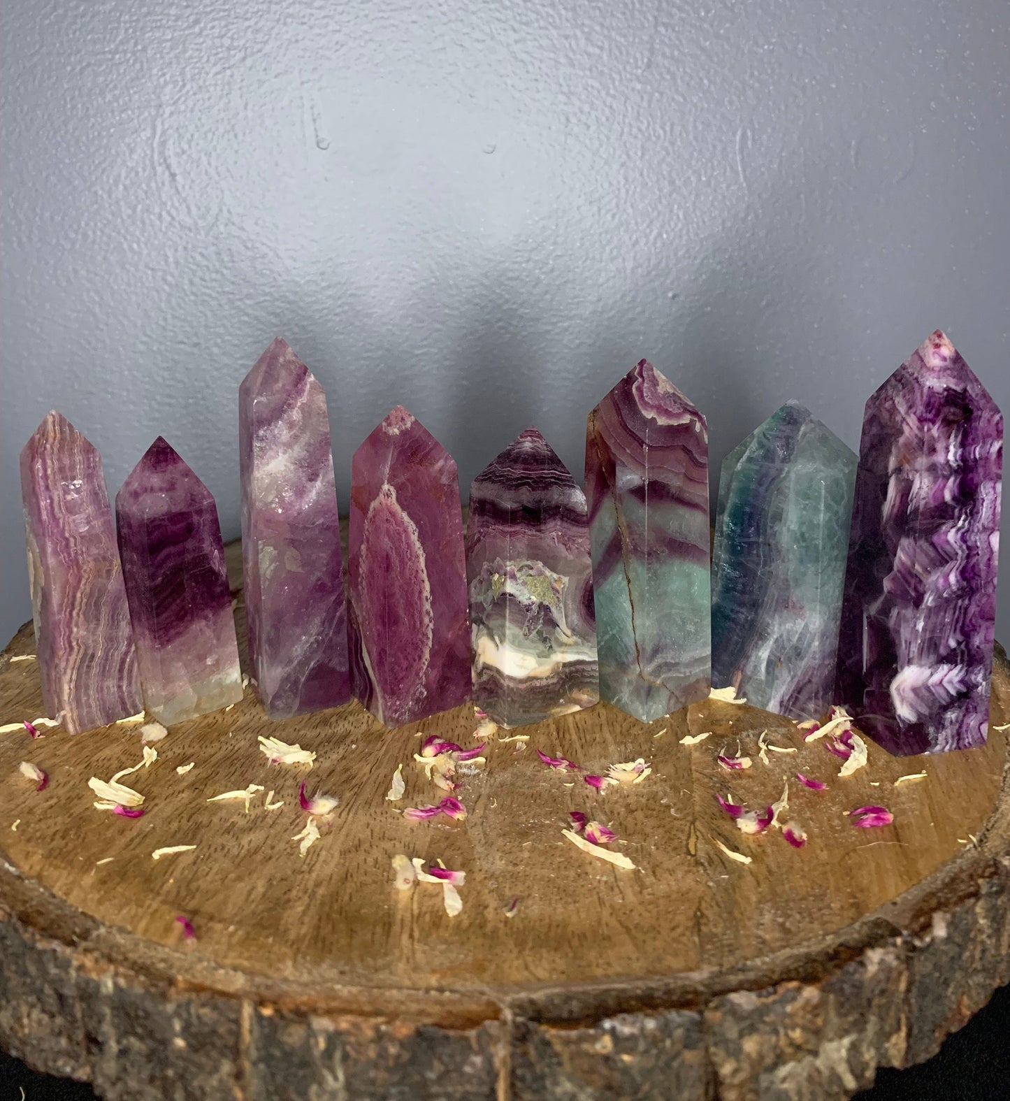 Rainbow Fluorite Tower Obelisk Polished Crystal Carvings ( YOU CHOOSE )