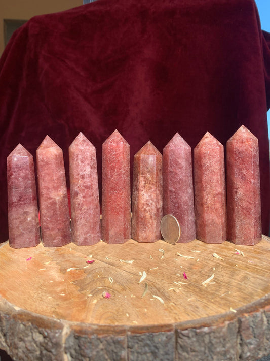 Strawberry Quartz Towers Crystal Polished Carving ( YOU CHOOSE )