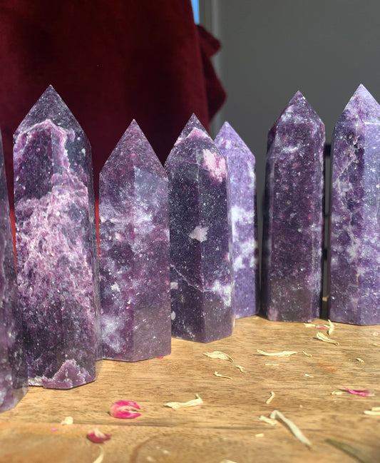 Lepidolite Crystal Polished Stone Point Towers ( you choose )