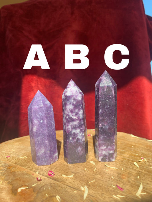 Lepidolite Crystal Polished Stone Point Towers ( you choose )