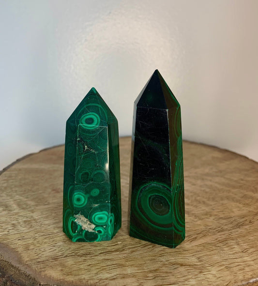 3+ Inch Malachite Crystal Polished Mineral Tower Carving ( YOU CHOOSE )