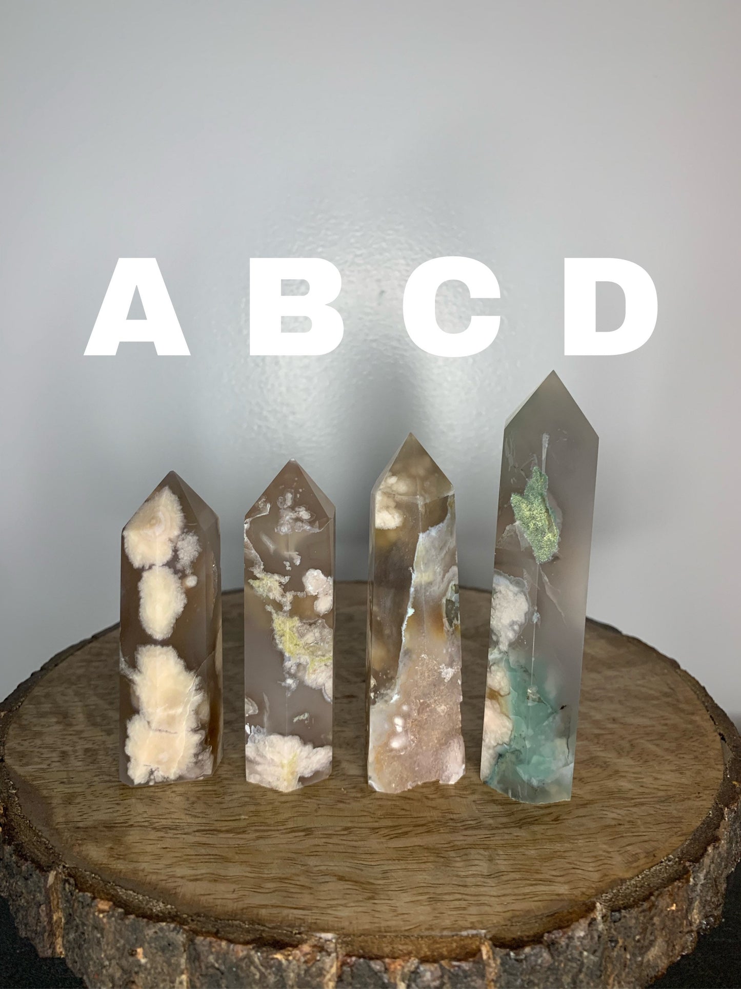 Druzy Flower Blossom Agate Crystal Carved Polished Mineral Towers ( Lg, YOU CHOOSE! )