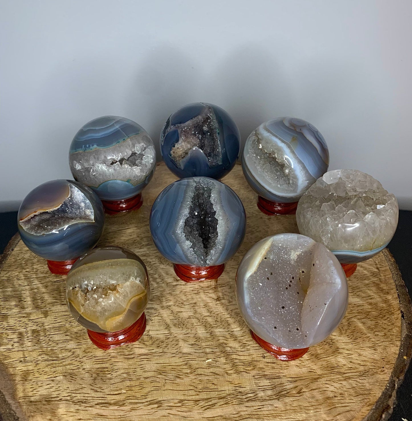 Druzy Agate Quartz Amethyst Polished Crystal Spheres Exceptional Quality Mineral ( you choose )