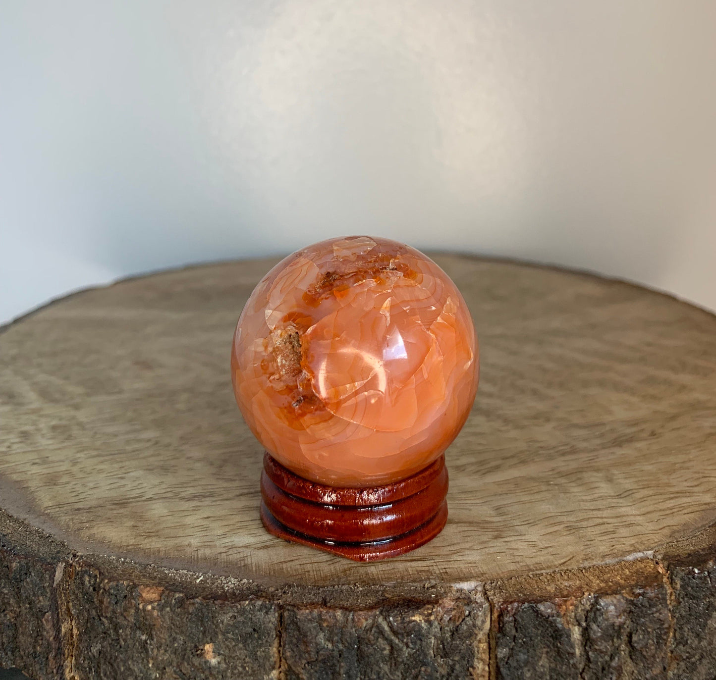 1.75 Inch Carnelian Crystal Sphere Polished Mineral Agate Carving Ball