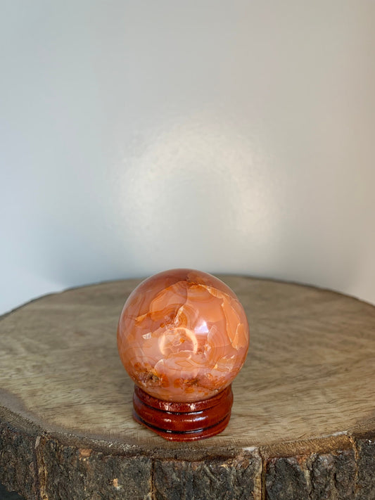 1.75 Inch Carnelian Crystal Sphere Polished Mineral Agate Carving Ball