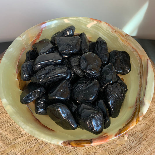 Black Tourmaline Tumbled Stone Polished Crystal Mineral AMAZING QUALITY!