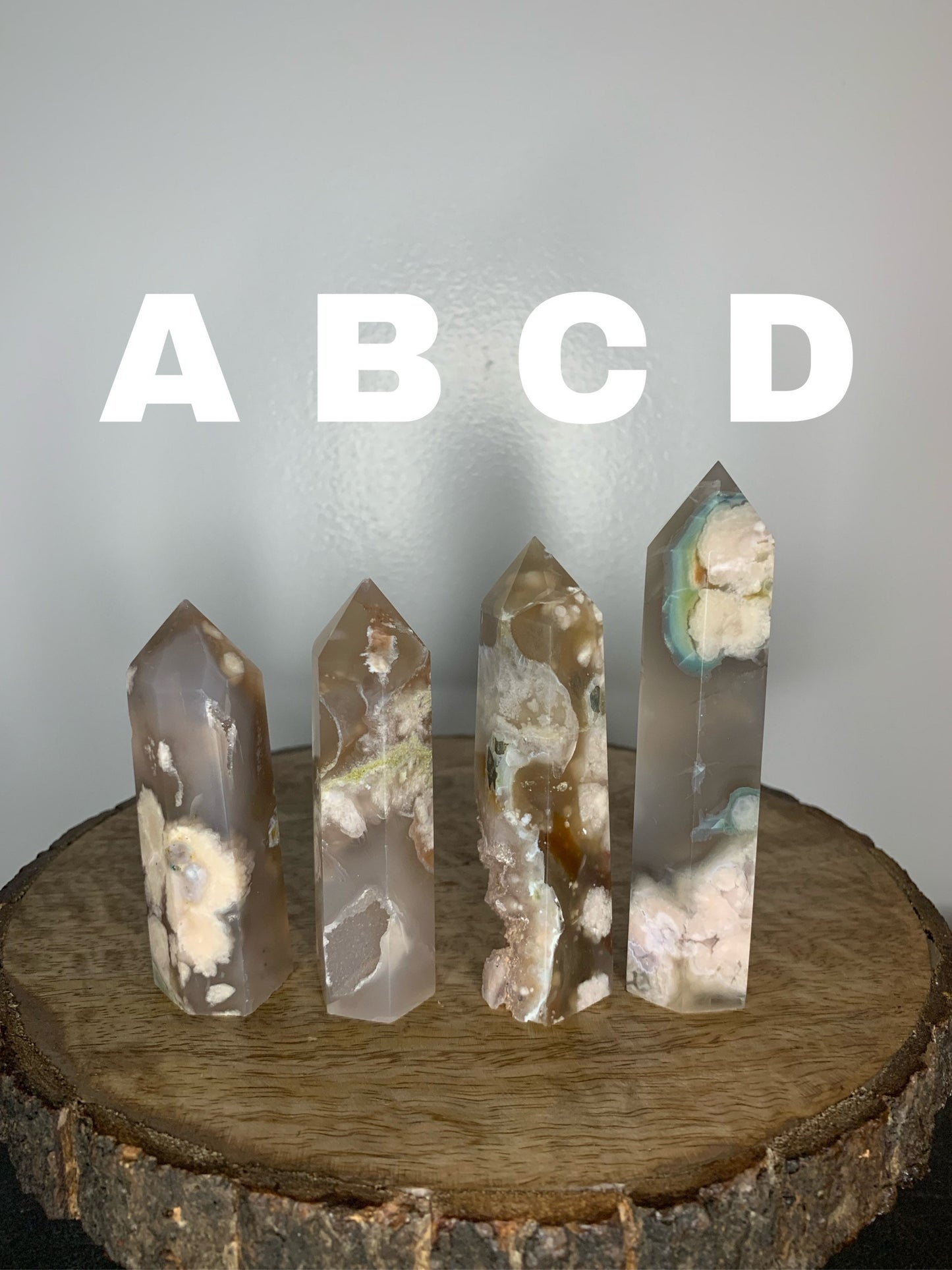 Druzy Flower Blossom Agate Crystal Carved Polished Mineral Towers ( Lg, YOU CHOOSE! )