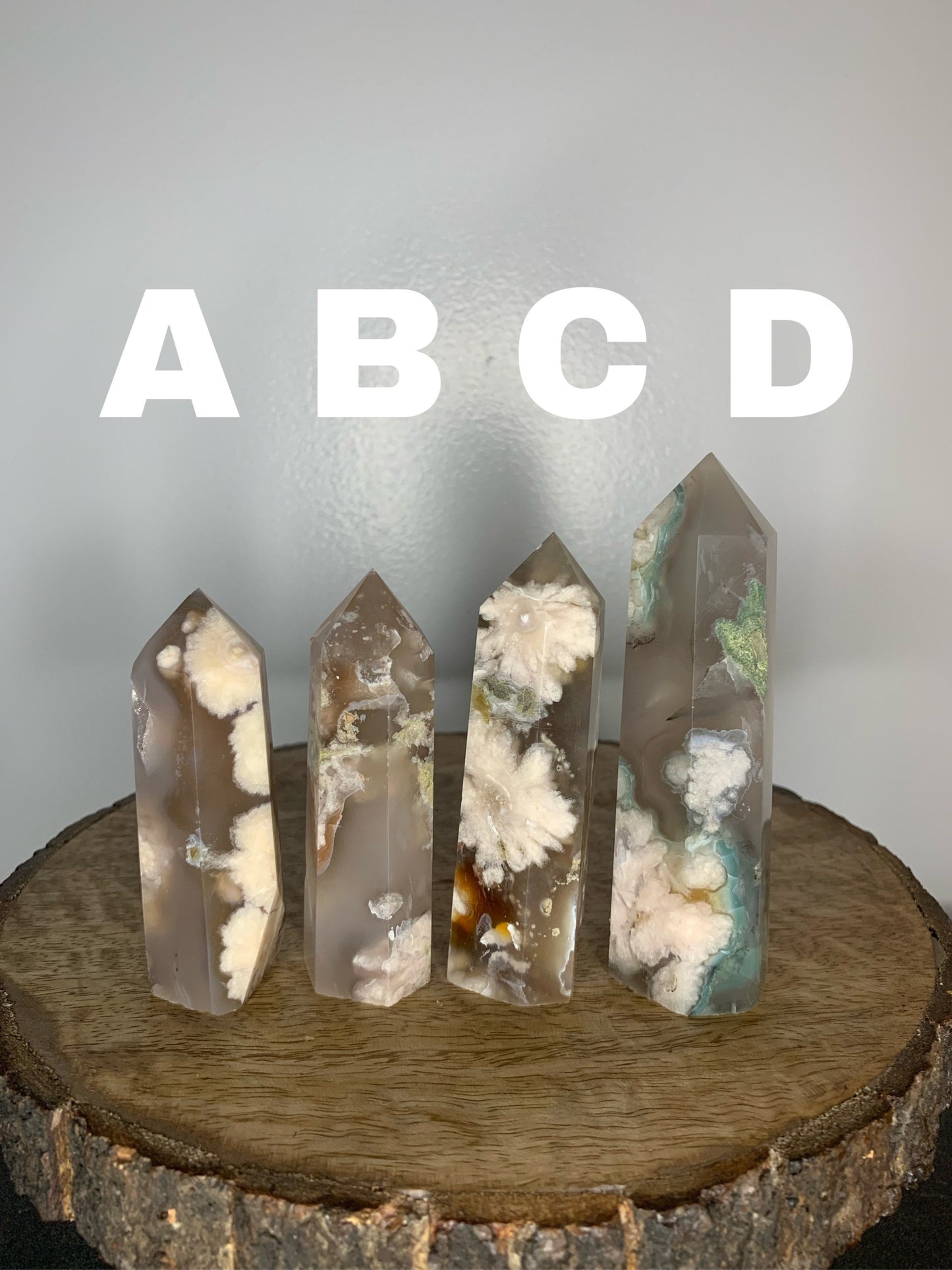 Druzy Flower Blossom Agate Crystal Carved Polished Mineral Towers ( Lg, YOU CHOOSE! )