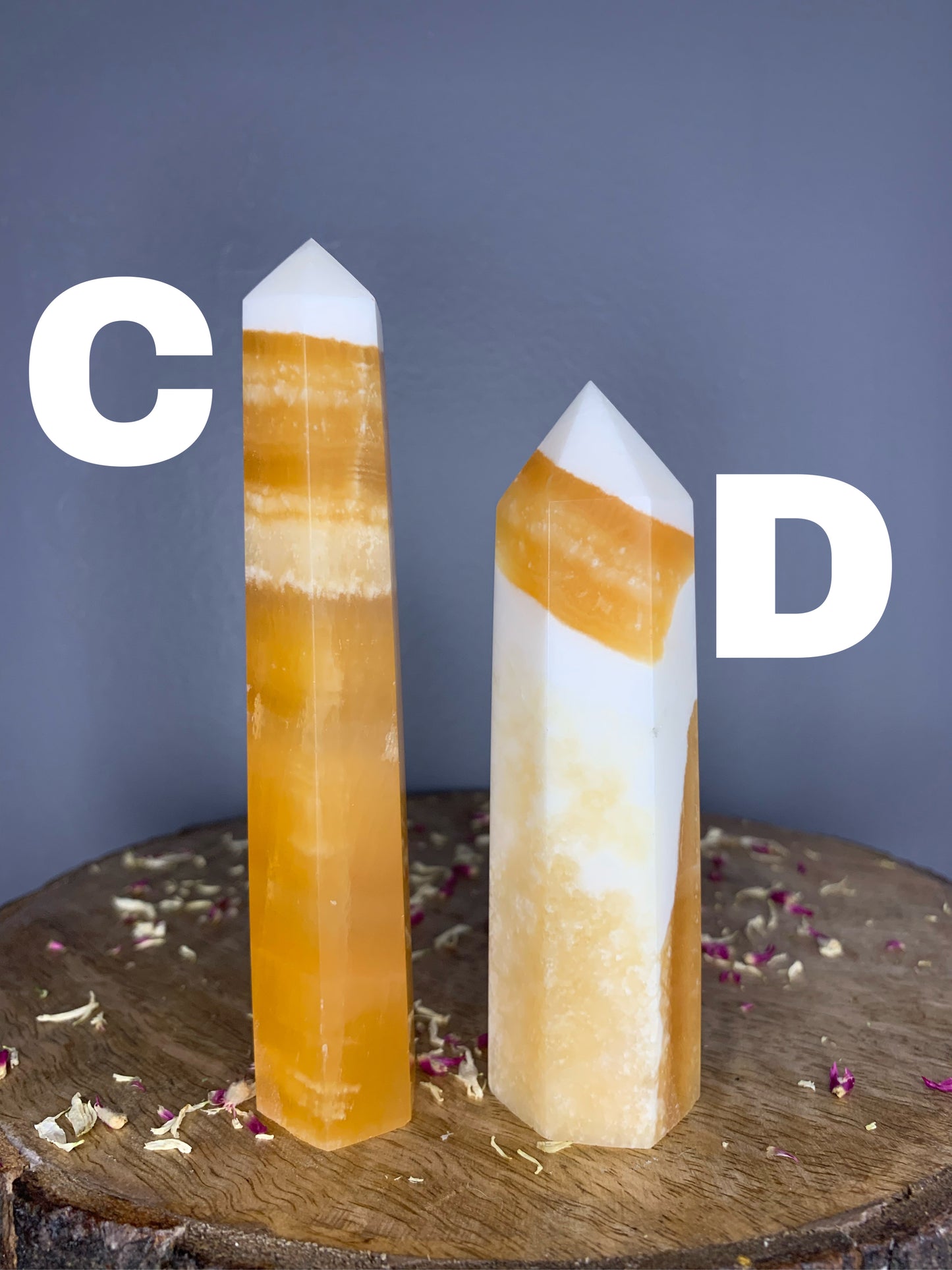 Large Orange Calcite Polished Crystal Tower Carving ( YOU CHOOSE )