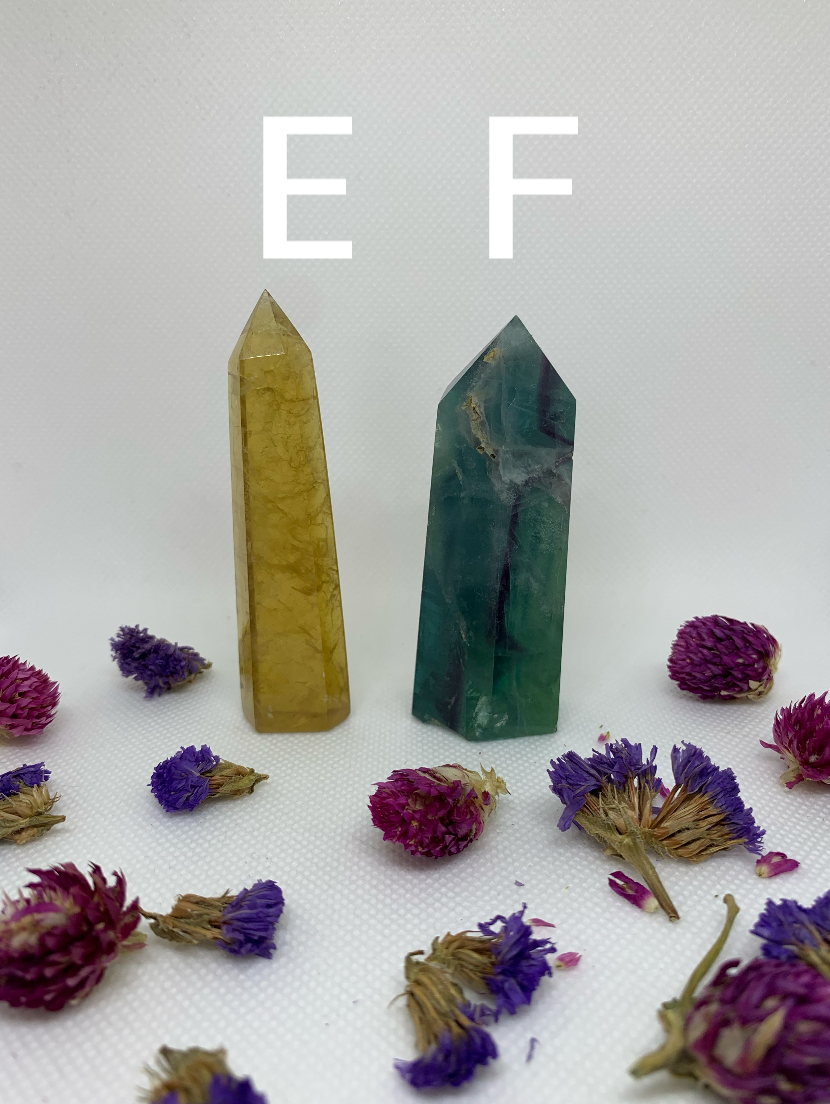 Multicolor Rainbow Fluorite Polished Crystal Carved Towers ( YOU CHOOSE )