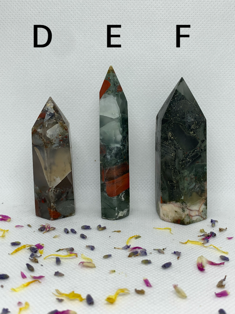 African Bloodstone Crystal Polished Carved Towers / Points ( YOU CHOOSE )