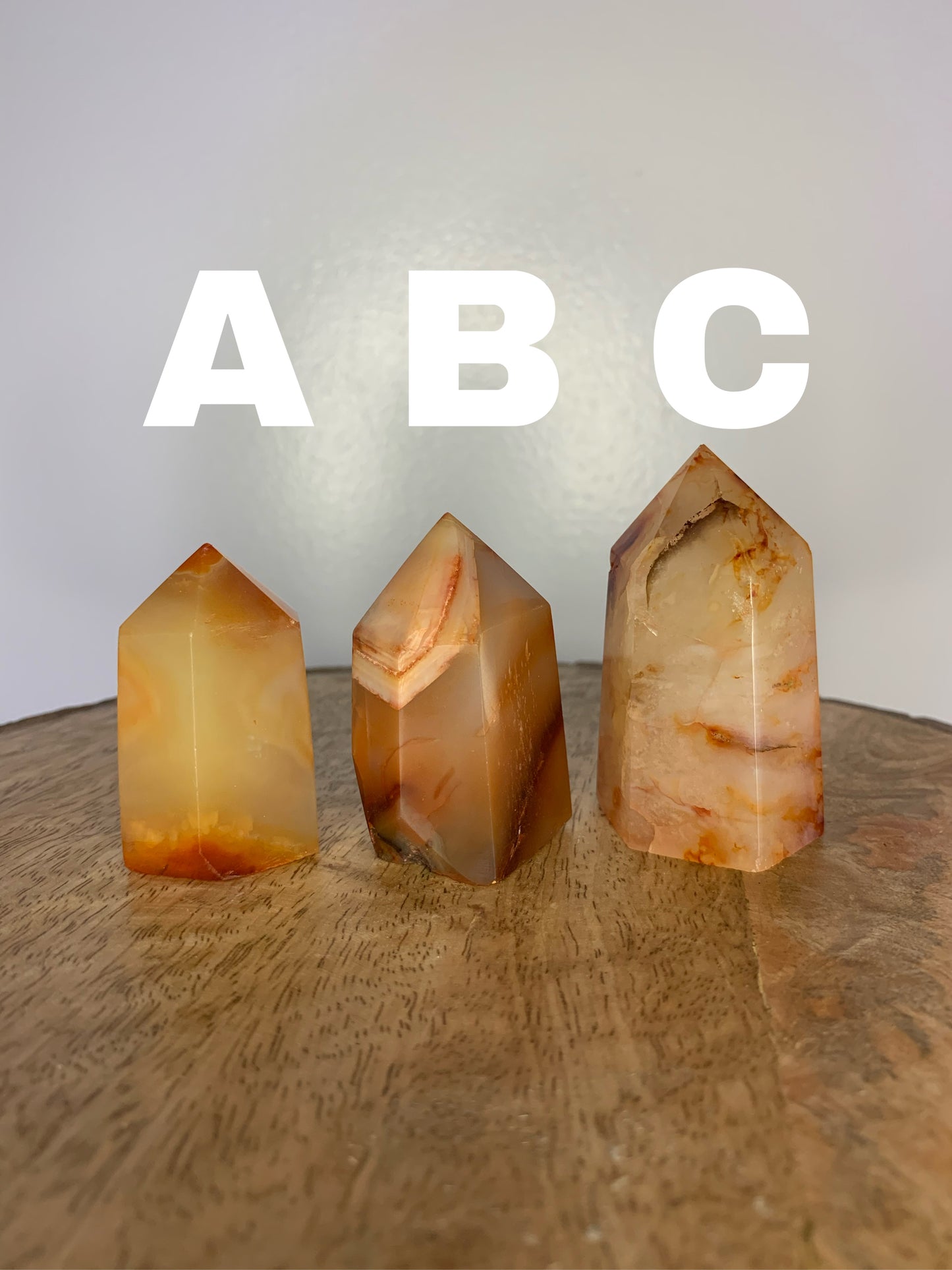 Unique Carnelian Crystal Polished Tower Carvings, Carved Agate Mineral Obelisks