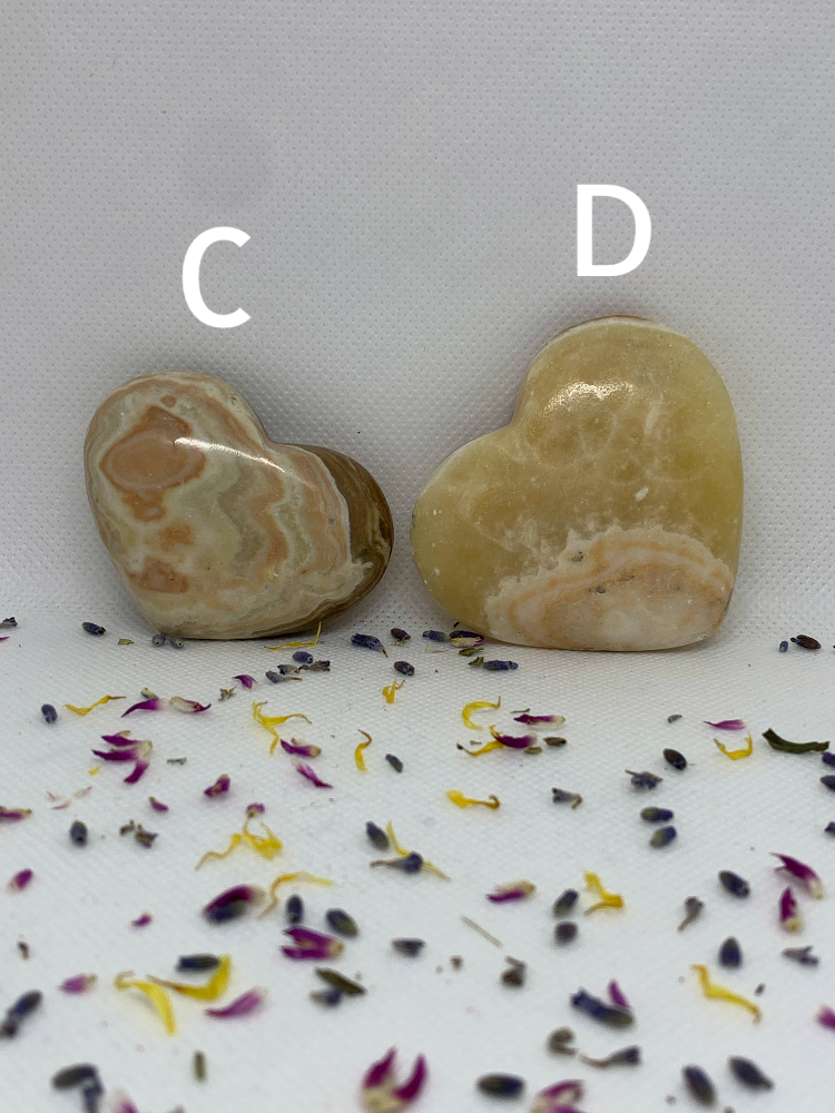 Polished Aragonite Crystal Heart Carvings ( YOU CHOOSE )