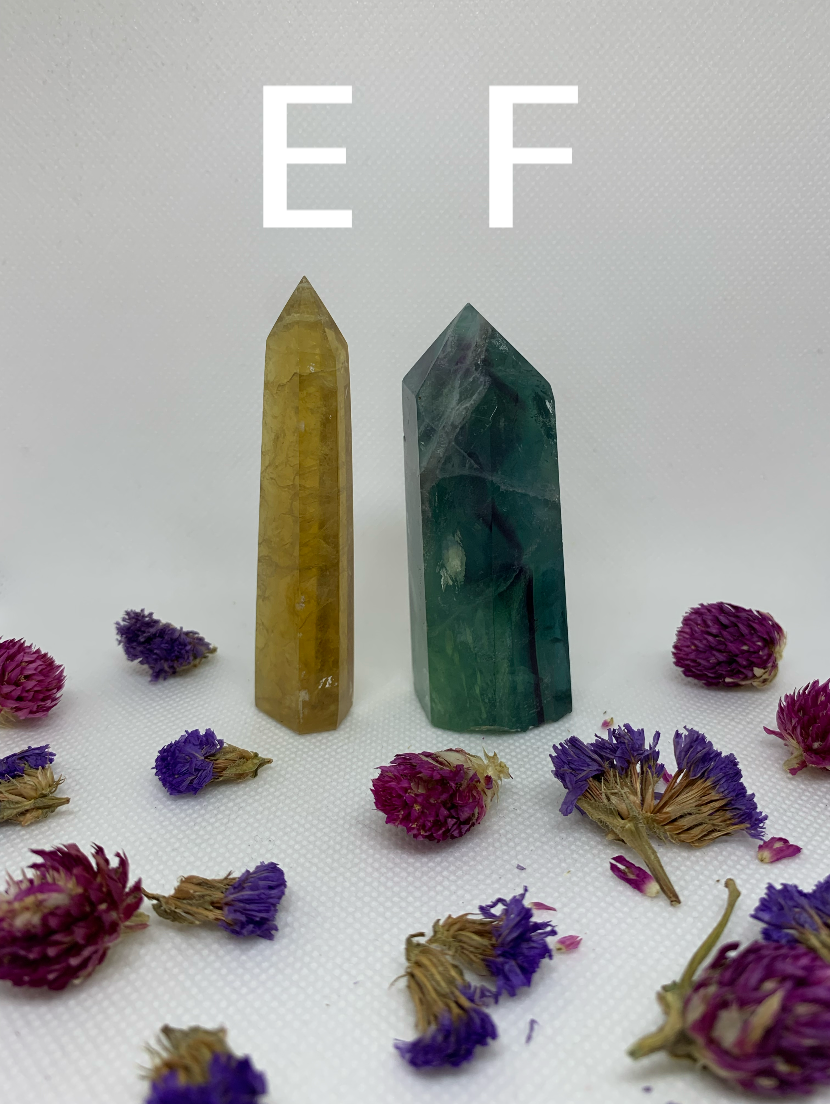 Multicolor Rainbow Fluorite Polished Crystal Carved Towers ( YOU CHOOSE )