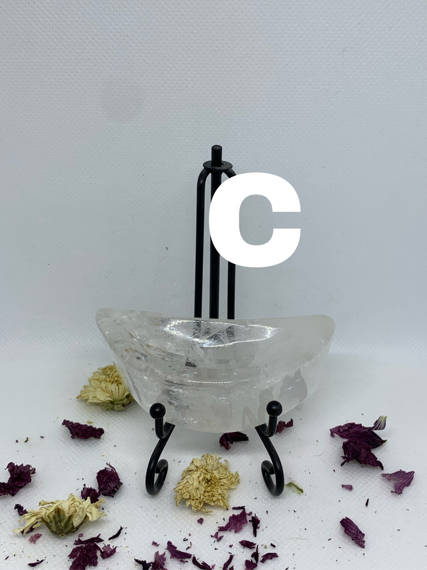 Crystal Moon Bowl Carving Fluorite, Howlite, Clear Quartz ( YOU CHOOSE )