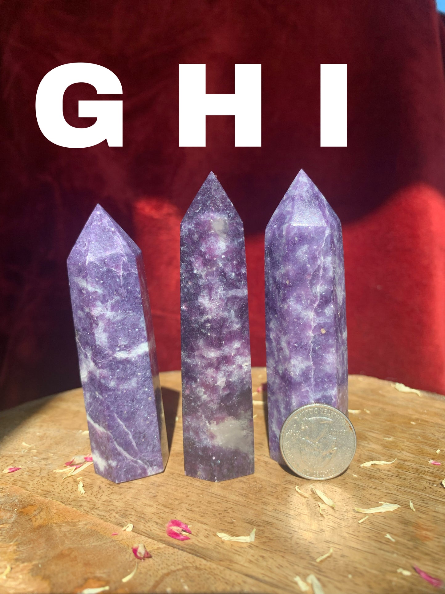 Lepidolite Crystal Polished Stone Point Towers ( you choose )