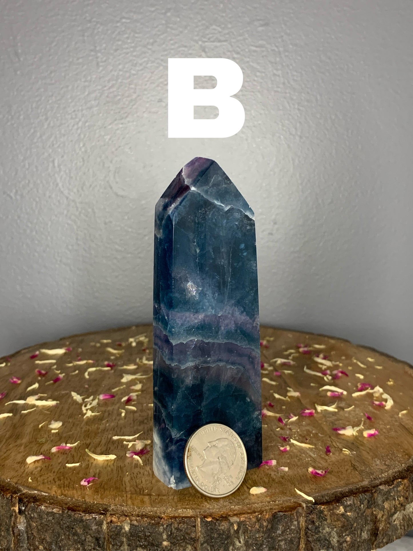 Wide Rainbow Fluorite Obelisk Towers Polished Crystal Carving