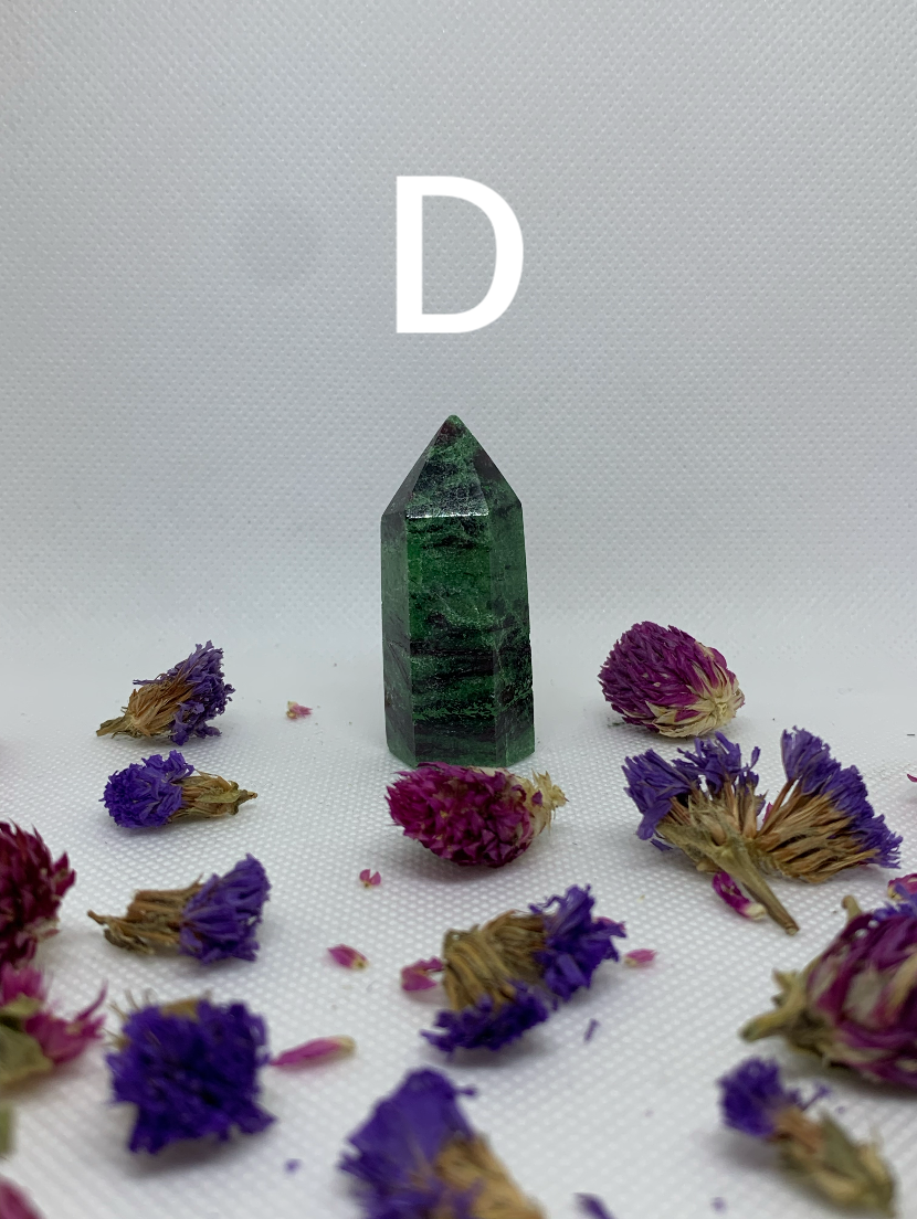 Ruby in Zoisite Polished Crystal Carved Towers ( YOU CHOOSE )