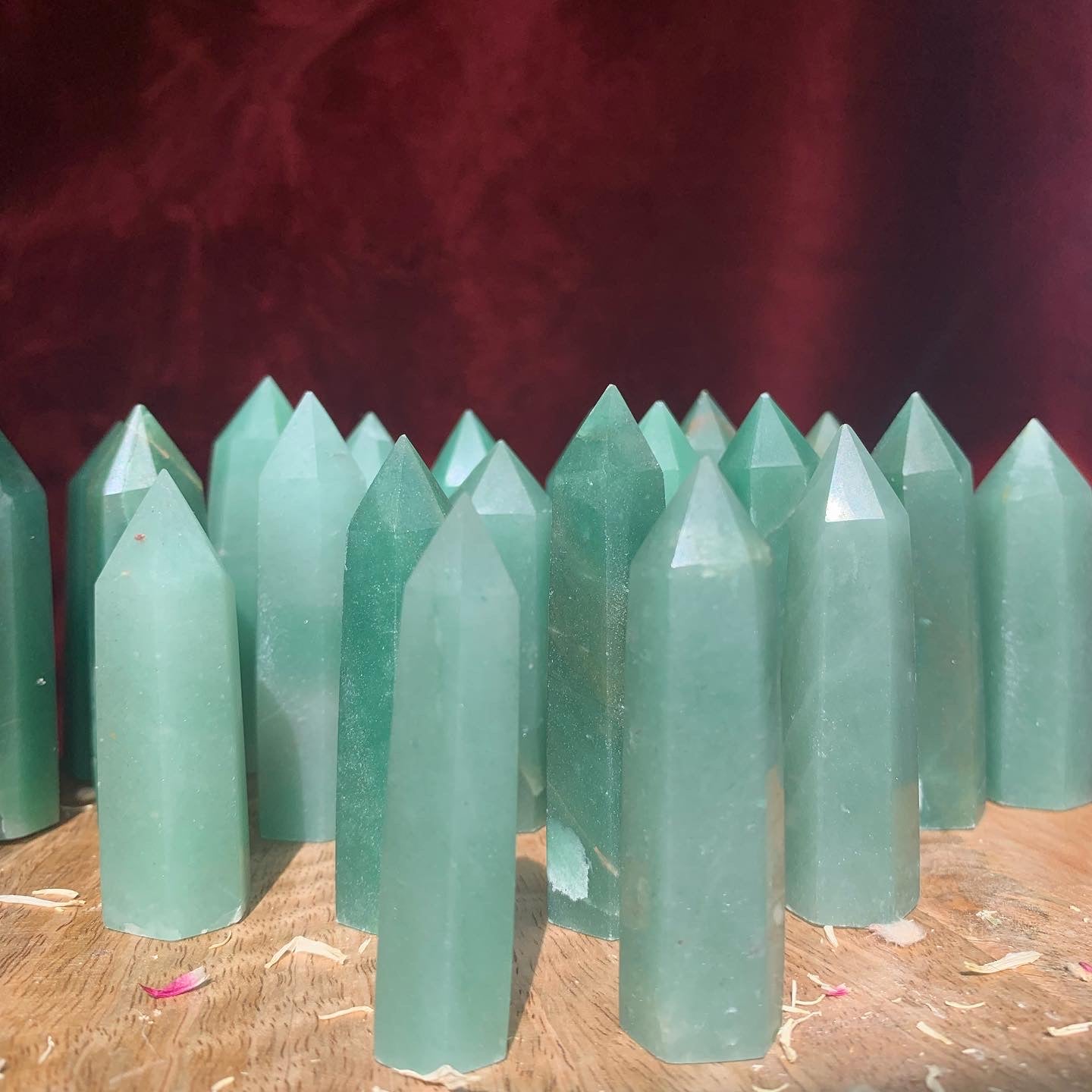 Green Aventurine Crystal Towers Polished Stone Point Carving