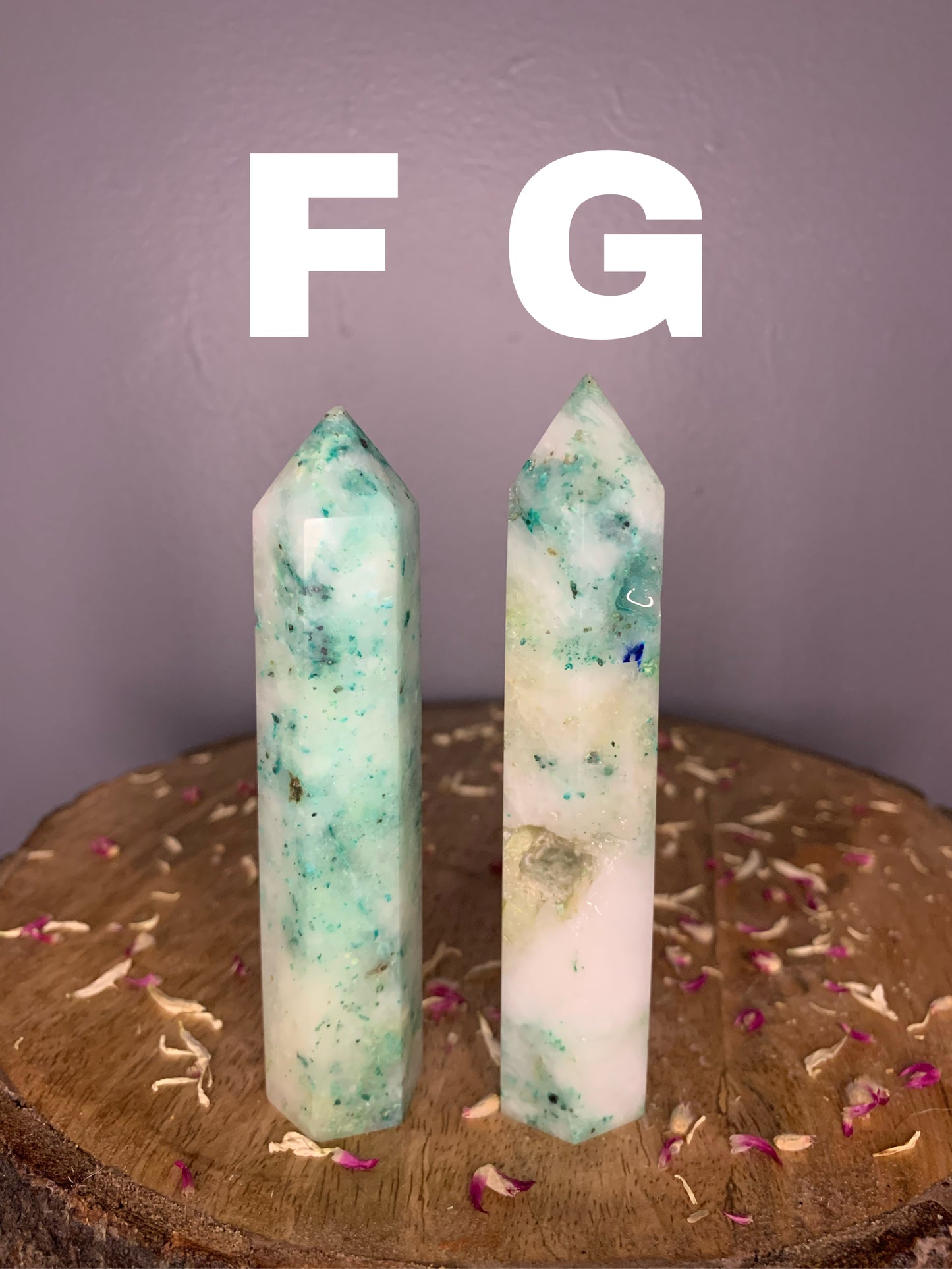 Phoenix Stone Chrysocolla Polished Crystal Tower Carvings ( YOU CHOOSE )