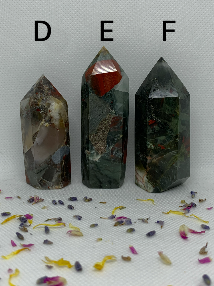 African Bloodstone Crystal Polished Carved Towers / Points ( YOU CHOOSE )