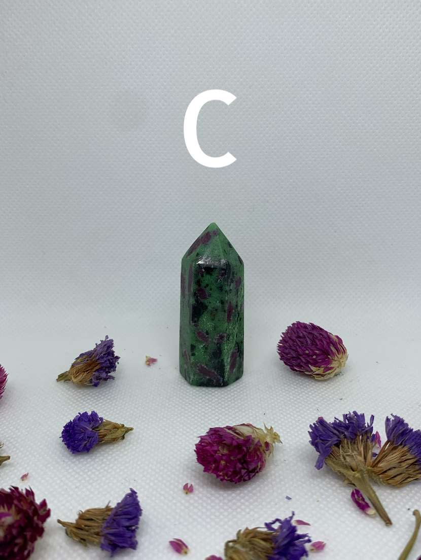 Ruby in Zoisite Polished Crystal Carved Towers ( YOU CHOOSE )