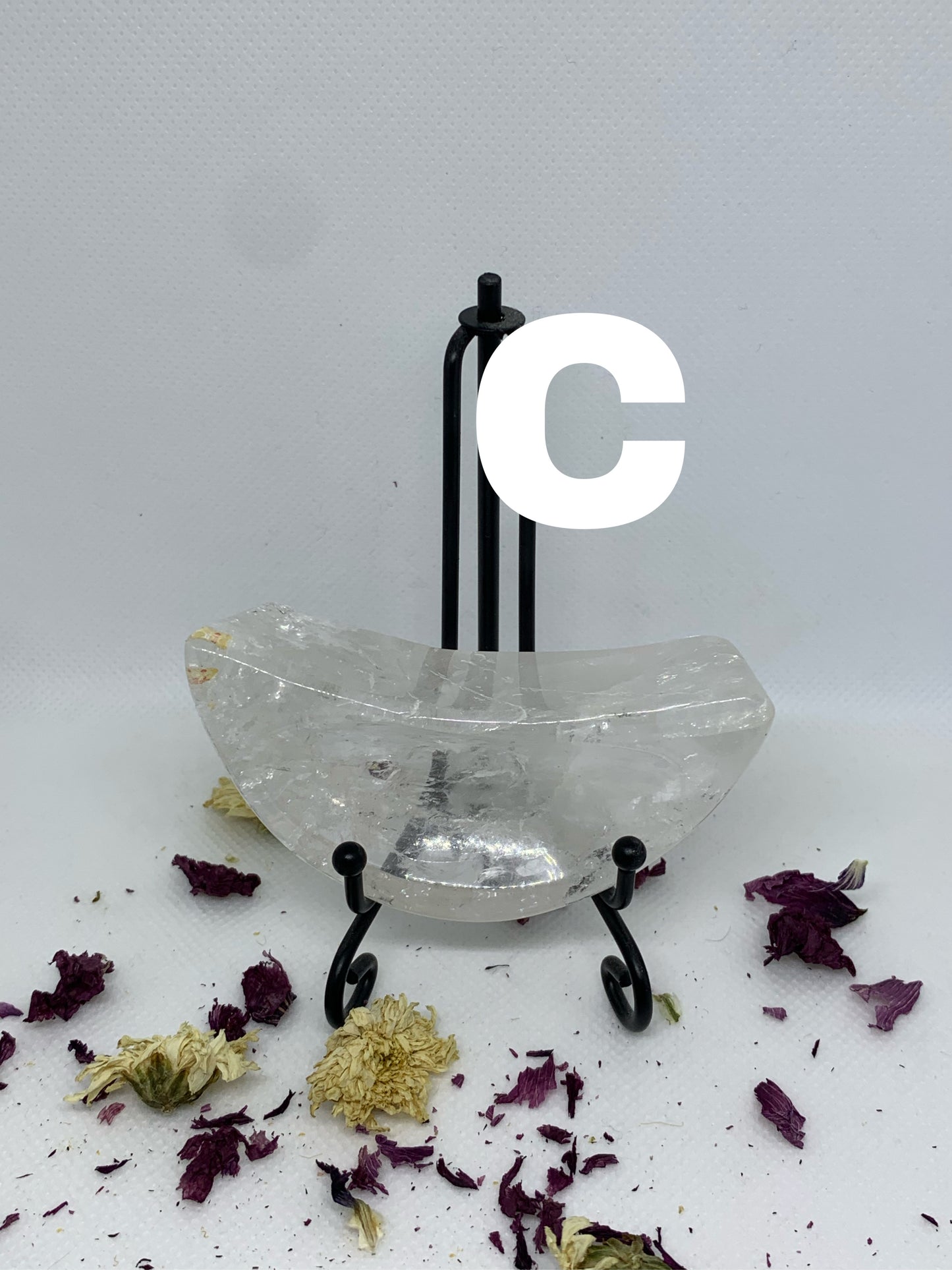 Crystal Moon Bowl Carving Fluorite, Howlite, Clear Quartz ( YOU CHOOSE )