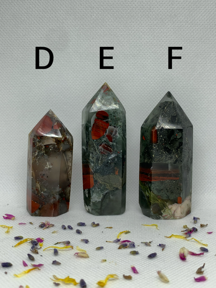 African Bloodstone Crystal Polished Carved Towers / Points ( YOU CHOOSE )