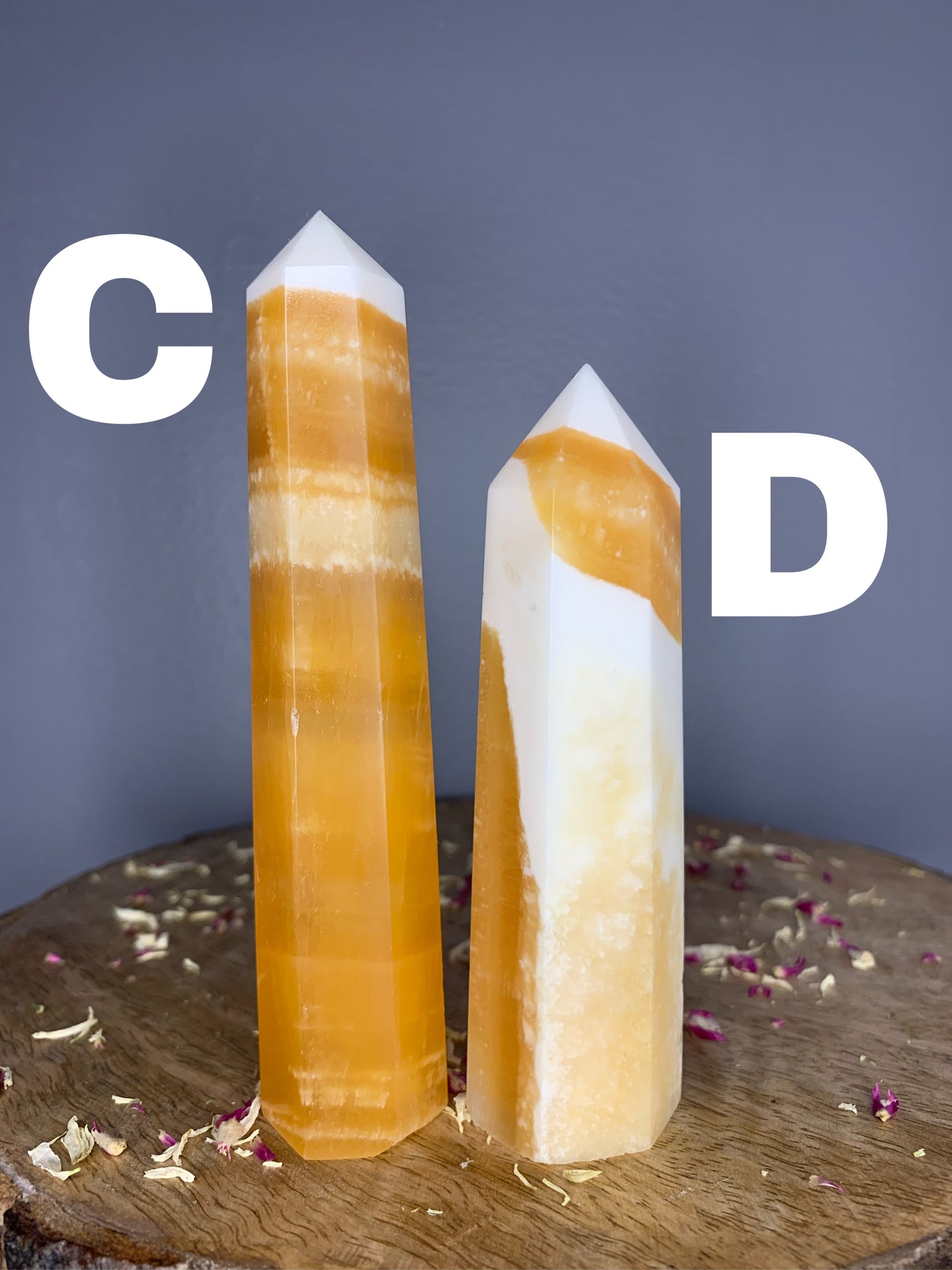 Large Orange Calcite Polished Crystal Tower Carving ( YOU CHOOSE )