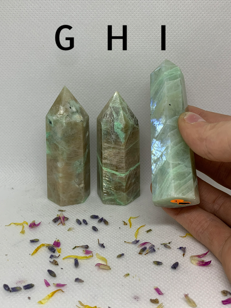 Garnierite / Green Moonstone Crystal Carved Towers / Points ( YOU CHOOSE )